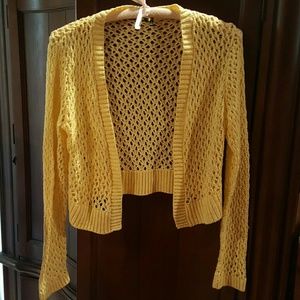 Yellow knit shrug